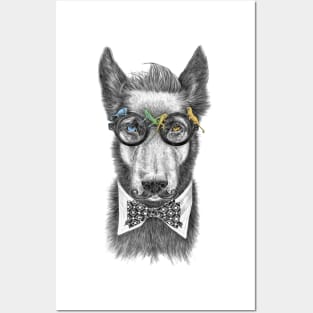 Hipster Dog II Posters and Art